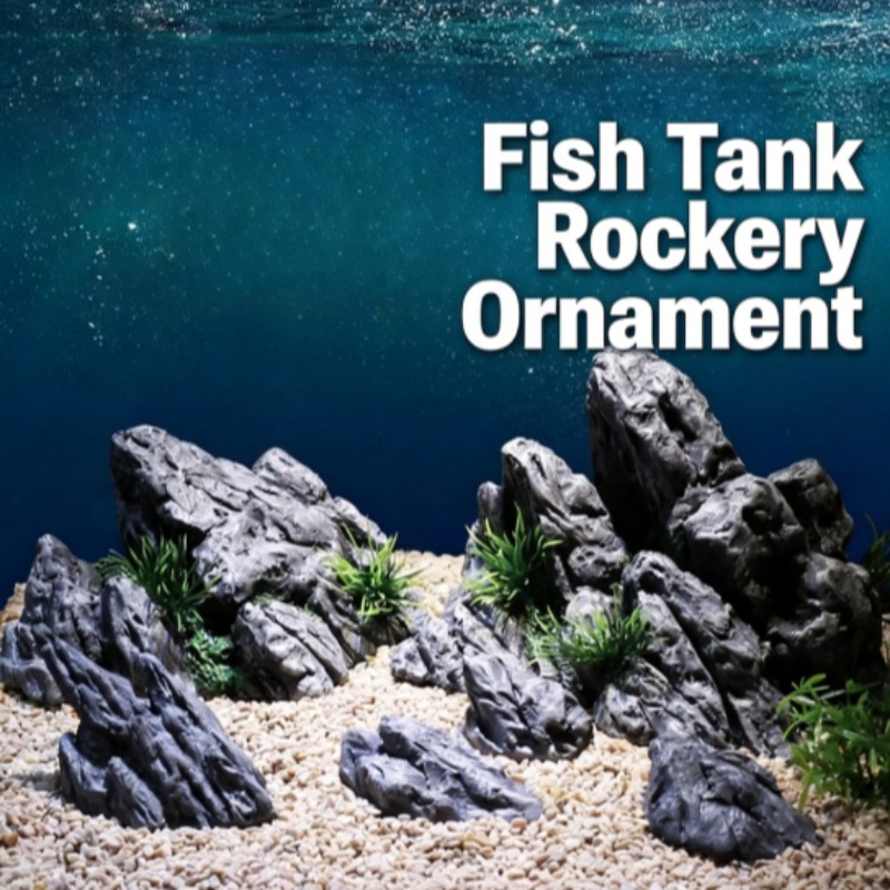 Aquarium Planted Set Up - Aquarium-Dekor Simulierter Stein Felslandschaft Wasserpflanzen-Ornament Kleine