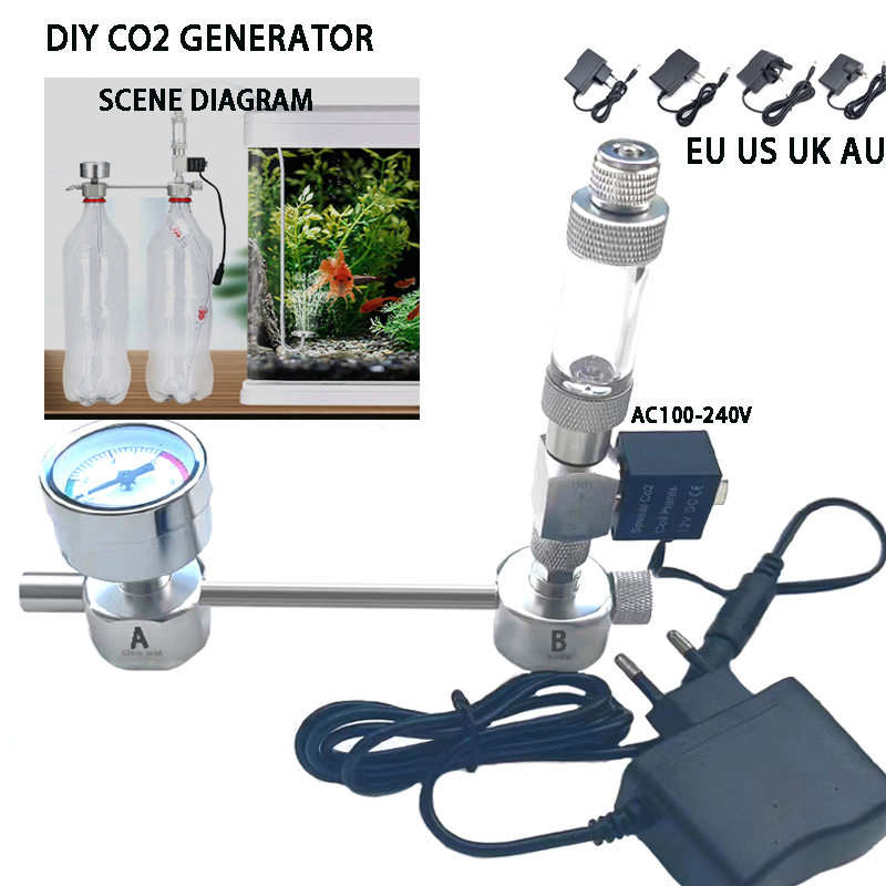 Planted Aquarium Co2 Kit - Aquarium DIY CO2-Generator-System-Kit, CO2-Generator, Blasenzähler-Diffusor mit