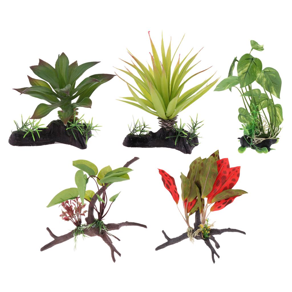 Planted Aquarium Jungle - Reptilien-Terrarium-Pflanze, künstliche Dschungelrebe, Dekorationszubehör für Reptilien-Terrarium-Zubehör,