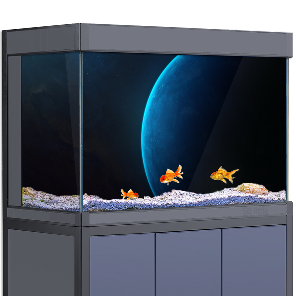 Aquarium Planet - Aquarium-Hintergrundaufkleber – Starkiteckt Space Blue Planet